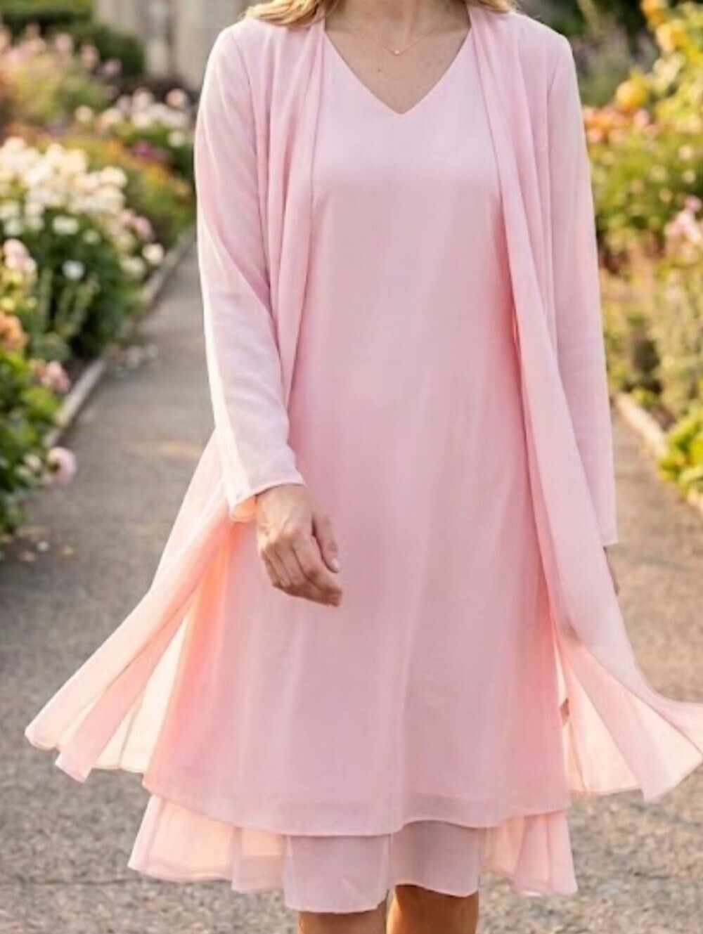 Westside Clothing Co.Soft Pink V-Neck Layered Mini Dress Woman's Sz 20